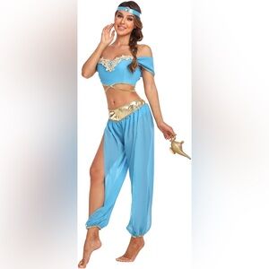 Arabian Princess Fairy Costume Set, Women Halloween Cosplay Dress up Outfit Sz S